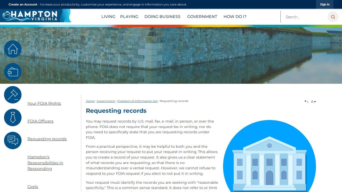 Requesting records | Hampton, VA - Official Website